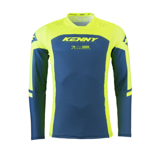 KENNY RACING T-SHIRT CROSS / ENDURO MODEL PERFORMANCE SOLID NEON YELLOW COLOR BLUE / YELLOW FLUO SIZE XXL