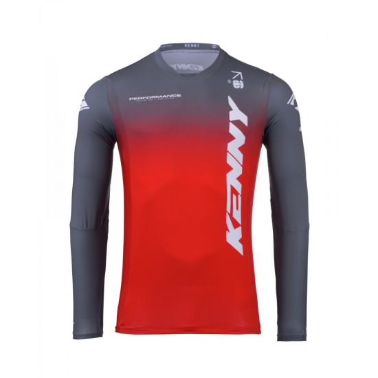 KENNY RACING T-SHIRT CROSS / ENDURO MODEL PERFORMANCE GRADIENT RED COLOUR RED / GREY / WHITE SIZE XXL
