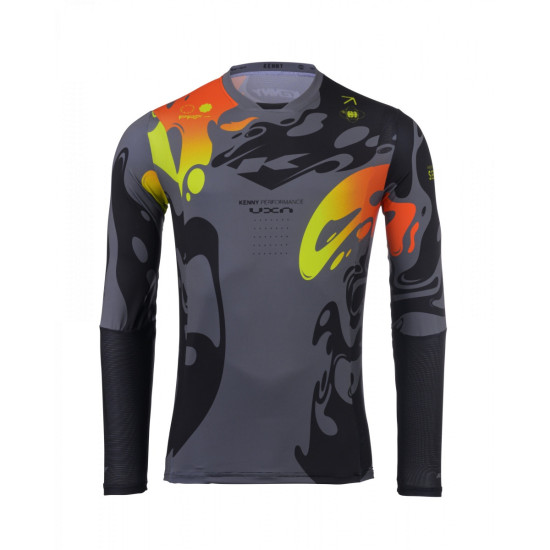KENNY RACING MARŠKINĖLIAI KROSUI / ENDURO MODELIS PERFORMANCE PLIENO SPALVA PILKA / JUODA / GELTONA / RAUDONA DYDIS XXXL