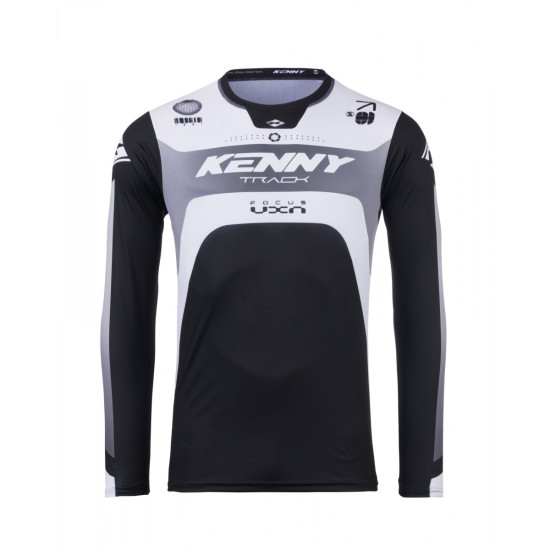 KENNY RACING T-SHIRT CROSS / ENDURO MODEL TRACK FOCUS BLACK / WHITE COLOUR BLACK / WHITE / GRAY SIZE XL