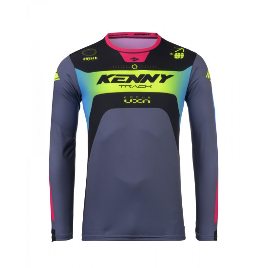 KENNY RACING T-SHIRT CROSS / ENDURO MODEL TRACK FOCUS NEON COLOUR BLACK / GREY / YELLOW / PINK SIZE XXL