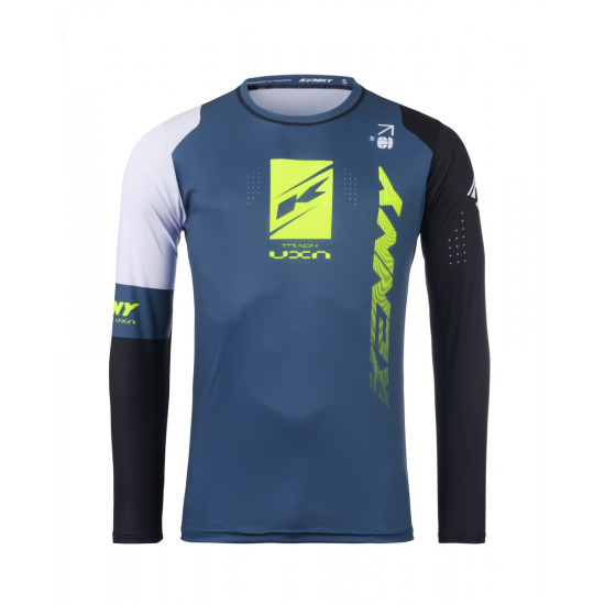 KENNY RACING T-SHIRT CROSS / ENDURO MODEL TRACK ZOOM PETROL COLOUR BLUE / YELLOW / WHITE / BLACK SIZE XL
