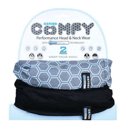 OXFORD apykaklė atspari vėjui COMFY COOLMAX HONEYCOMB (2 vnt. pakuotėje) spalva juoda/mėlyna