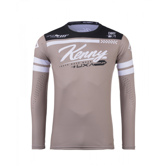 KENNY RACING T-SHIRT CROSS / ENDURO MODEL TRACK DIRT DZR COLOR BROWN / WHITE / BLACK SIZE S