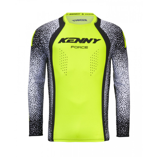 KENNY RACING T-SHIRT CROSS / ENDURO FORCE PIXEL WHITE NEON YELLOW SIZE L