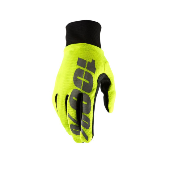 100 PERCENT WINTER GLOVES CROSS / ENDURO HYDROMATIC NEON YELLOW (WATERPROOF) COLOR FLUO YELLOW SIZE S