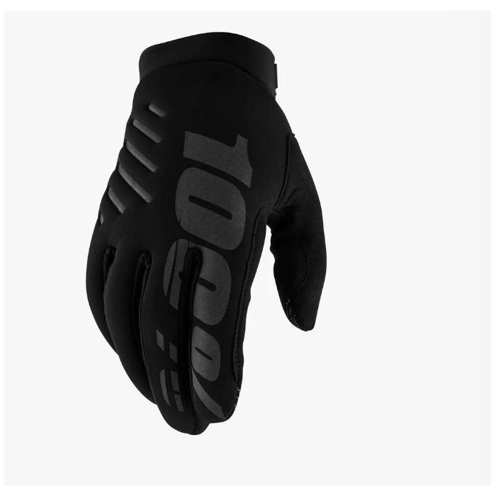 100 PERCENT CROSS / ENDURO BRISKER SOFTSHELL GLOVES COLOR BLACK / GRAY SIZE M