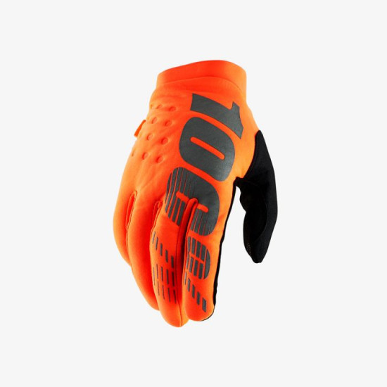 100 PERCENT CROSS / ENDURO BRISKER SOFTSHELL GLOVES ORANGE / BLACK SIZE M