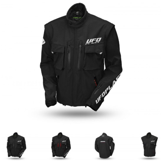 UFO TAIGA ENDURO STRIUKĖ (NUIMAMOS RANKOVĖS) JUODA, XL DYDIS - KOLEKCIJA 2025 / 2026