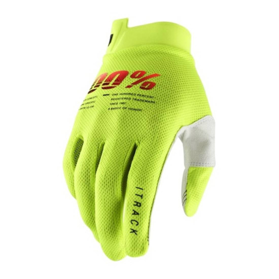 100 PERCENT CROSS / ENDURO ITRACK PIRŠTINĖS, FLUO GELTONOS, XXL DYDIS