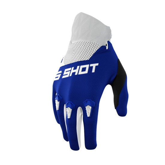 SHOT RACING IŠPARDAVIMAS MOTO DEVO MĖLYNOS PIRŠTINĖS SPALVA MĖLYNA / BALTA DYDIS 08