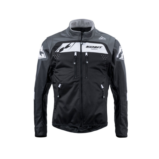 KENNY RACING ADVENTURE/ENDURO JACKET MODEL SOFTSHELL GREY COLOUR BLACK / GREY / WHITE SIZE XXXL