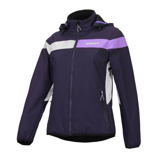 KENNY RACING RAIN JACKET SOFTSHELL MODEL RACING WOMAN WOMEN'S COLOR BLUE / WHITE / PURPLE SIZE S
