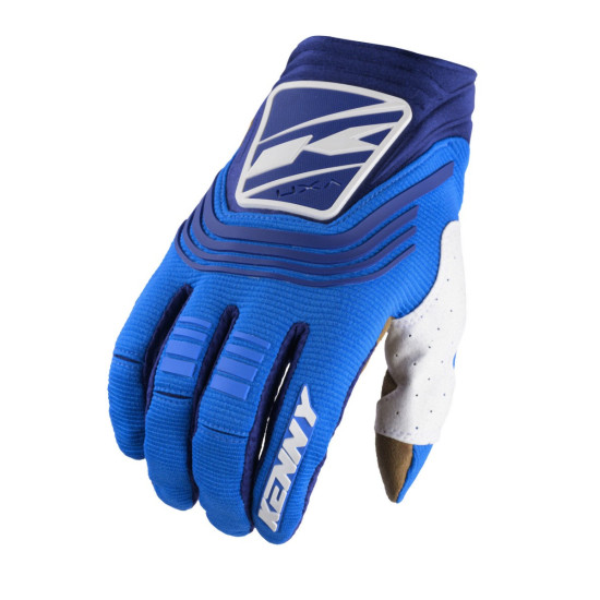 KENNY RACING CROSS / ENDURO GLOVES MODEL TITANIUM BLUE COLOR BLUE / WHITE SIZE XXL