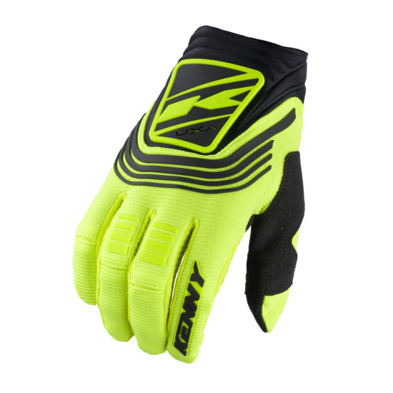 KENNY RACING CROSS / ENDURO GLOVES MODEL TITANIUM YELLOW COLOR FLUO YELLOW / BLACK SIZE L