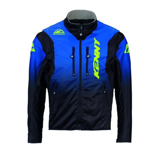 KENNY RACING ADVENTURE/ENDURO SOFTSHELL JACKET BLUE NEON YELLOW SIZE XL