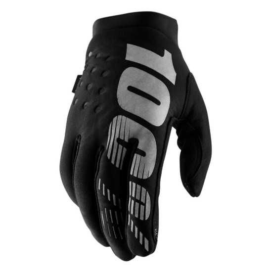 100 PERCENT CROSS / ENDURO PIRŠTINĖS BRISKER JAUČIENAI JUNIOR SOFTSHELL JUODA / PILKA DYDIS M