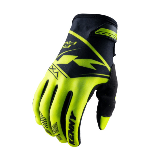 KENNY RACING CROSS / ENDURO GLOVES BRAVE NEON YELLOW FLUO YELLOW / BLACK SIZE XS