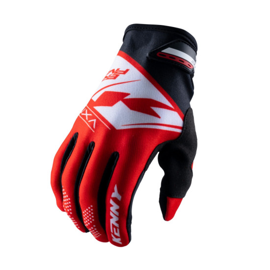 KENNY RACING CROSS / ENDURO GLOVES BRAVE RED MODEL COLOUR RED / WHITE SIZE M