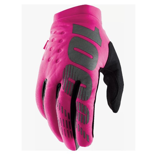 100 PERCENT CROSS/ENDURO BRISKER SOFTSHELL WOMAN GLOVES PINK/BLACK SIZE M