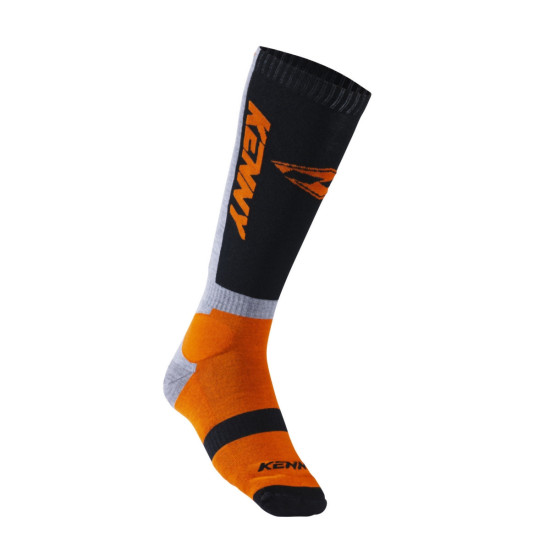 KENNY RACING SHORT SOCKS MODEL MX TECH ORANGE COLOR BLACK / ORANGE SIZE 39-42