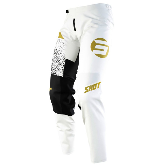 SHOT RACING SALE MOTO DEVO ROLL GOLD PANTS COLOR WHITE / GOLD / BLACK SIZE 28