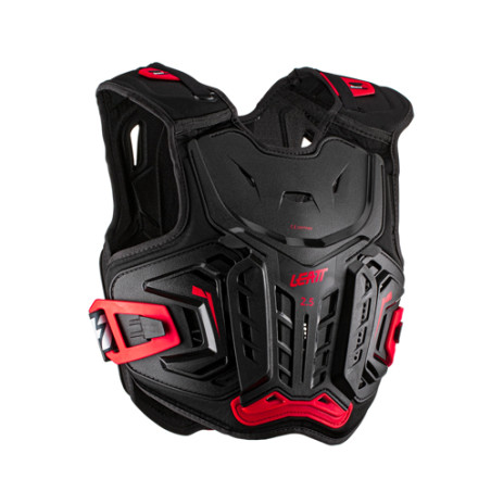 LEATT (2022/2023) krūtinės apsauga 2,5 JUNIOR (vaikų) CHEST PROTECTOR BLACK/RED spalva juoda/raudona (134-146 cm)