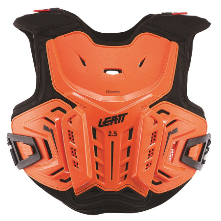 LEATT (2022/2023) krūtinės apsauga CHEST PROTECTOR 2,5 JUNIOR (vaikų) ORANGE/BLACK spalva oranžinė/juoda dydis S/M (134-146cm)