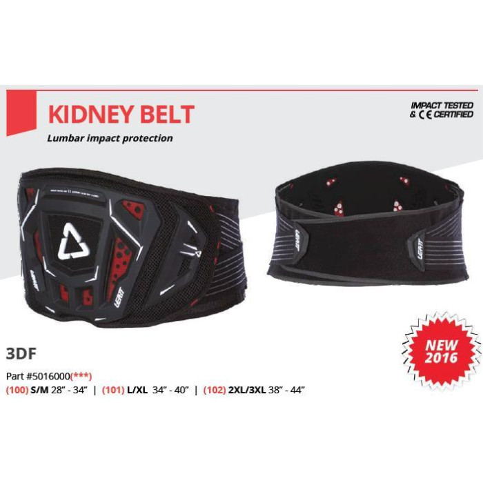 LEATT (2022/2023) kidney belt KIDNEY BELT 3DF 3.5 BLACK color black size L/XL