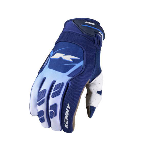 KENNY RACING CROSS / ENDURO GLOVES MODEL SAFETY BLUE COLOR BLUE / WHITE SIZE XS