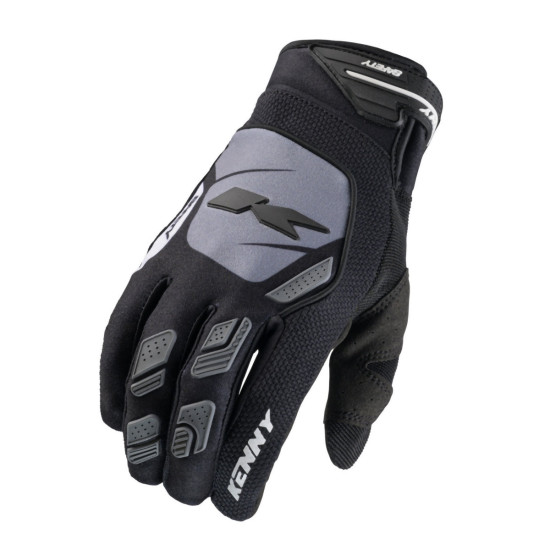 KENNY RACING CROSS / ENDURO GLOVES MODEL SAFETY BLACK COLOR BLACK / GRAY SIZE L