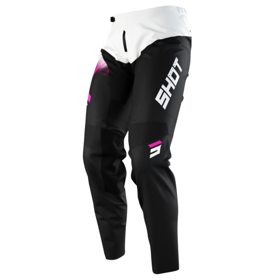 SHOT RACING IŠPARDAVIMAS JAUNIMUI DEVO VAIKIŠKOS VERSUS ROŽINĖS MOTO KELNĖS JUODA / BALTA / ROŽINĖ DYDIS 6 / 7