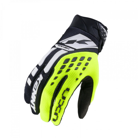 KENNY RACING CROSS / ENDURO GLOVES TRACK NEON YELLOW COLOUR BLACK / FLUO YELLOW / WHITE SIZE XXXL