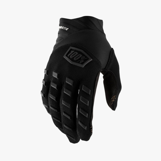 100 PERCENT CROSS / ENDURO AIRMATIC JUODOSIOS / ANGLIES SPALVOS PIRŠTINĖS, S DYDIS