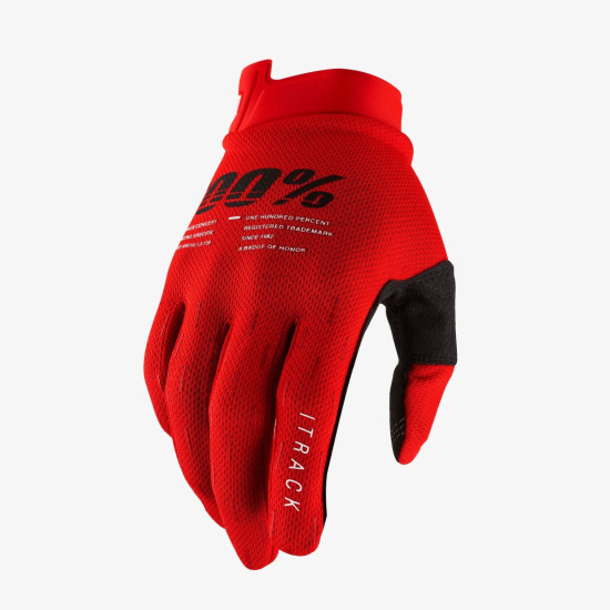 100 PERCENT CROSS / ENDURO ITRACK GLOVES RED COLOR RED SIZE 2XL