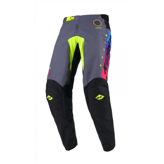 KENNY RACING PANTS CROSS / ENDURO MODEL TRACK FOCUS NEON COLOR GREY / BLACK / YELLOW / PINK SIZE M (32)