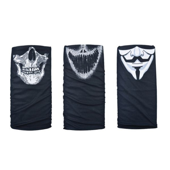OXFORD windproof collar COMFY MASKS (3 pcs. in a pack) color black/white