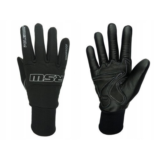 POLEDNIK LEATHER-TEXTILE SPORTS GLOVES MODEL RSW WINDPROOF COLOUR BLACK SIZE L