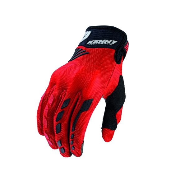 KENNY RACING GLOVES D3O TITANIUM RED SIZE S (8)