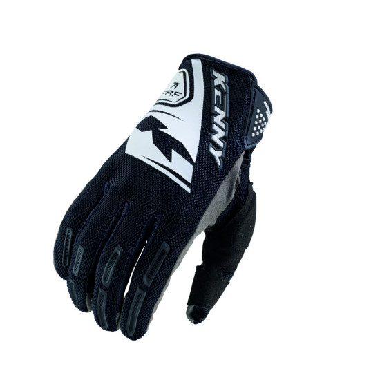 KENNY RACING CROSS / ENDURO PERFORMANCE GLOVES KID / JUNIOR / CHILDREN'S BLACK COLOR BLACK / WHITE SIZE XXL (6) (10 YEAR