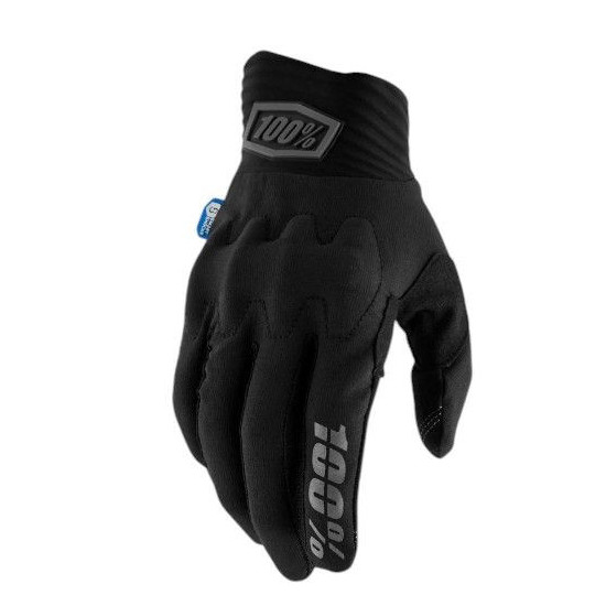 100 PERCENT COGNITO SMART SHOCK BLACK CROSS/ENDURO GLOVES SIZE S