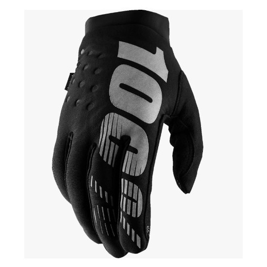 100 PERCENT CROSS / ENDURO BRISKER SOFTSHELL moteriškos pirštinės, juodos / pilkos, dydis S
