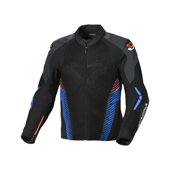 MACNA SALE JACKET (MESH) NOVIC MOTORCYCLE JACKET BLACK / BLUE / ORANGE COLOR BLACK / BLUE SIZE M