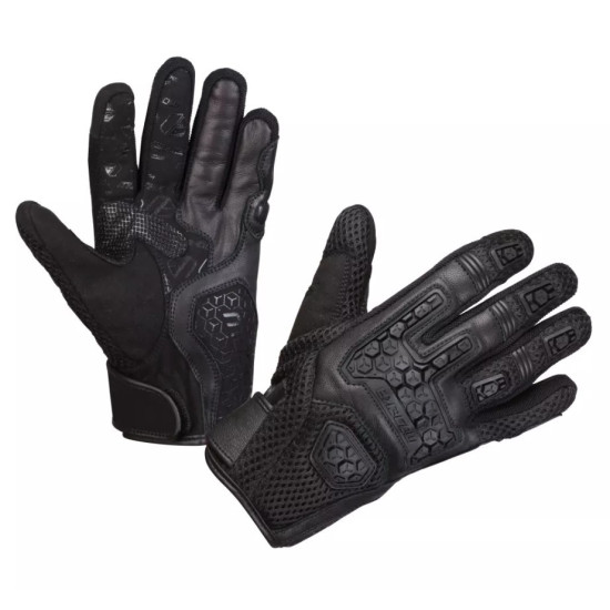 MODEKA DRACON LEATHER GLOVES, BLACK, SIZE 8