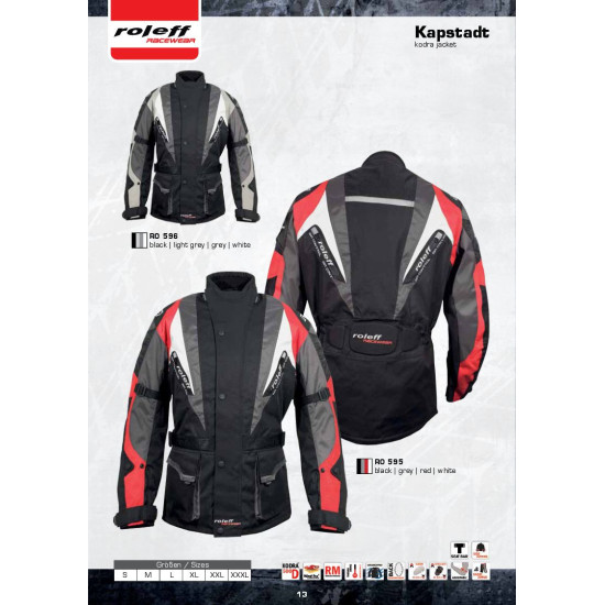 ROLEFF SALE LONG TEXTILE JACKET WITH WIND-TEX MEMBRANE COLOR MODEL KAPSTADT BLACK / GREY SIZE S