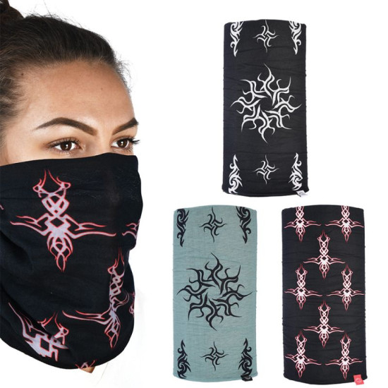 OXFORD windproof collar COMFY TRIBAL (3 pcs. in a pack) color black/gray