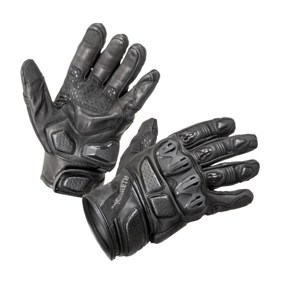 GARETH SHORT LEATHER GLOVES FIGHTER MODEL BLACK SIZE XXL