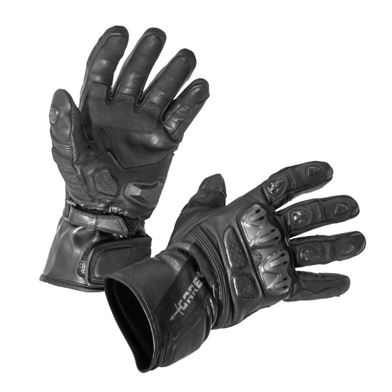 GARETH LONG LEATHER GLOVES TOURING MODEL BLACK SIZE XL