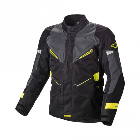 MACNA SALE JACKET (DETACHABLE THERMO AND FIXED RAINTEX) SONAR NIGHT EYE MOTORCYCLE JACKET FLUORESCENT YELLOW COLOR BLACK