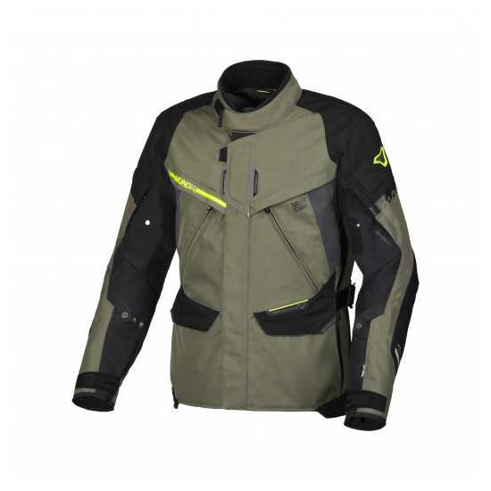 MACNA SALE JACKET (DETACHABLE THERMO DETACHABLE RAINTEX) MUNDIAL MOTORCYCLE JACKET GREEN / YELLOW COLOR GREEN / BLACK / 